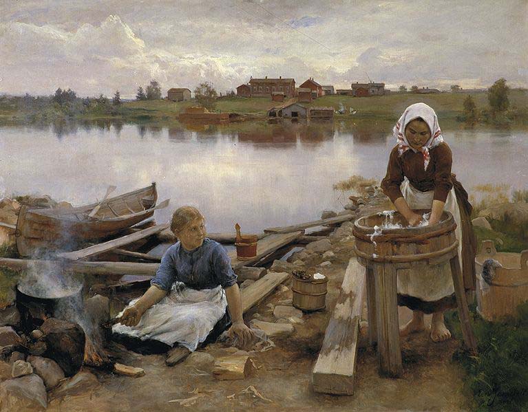 JaRNEFELT Eero Laundry at the river bank 1889